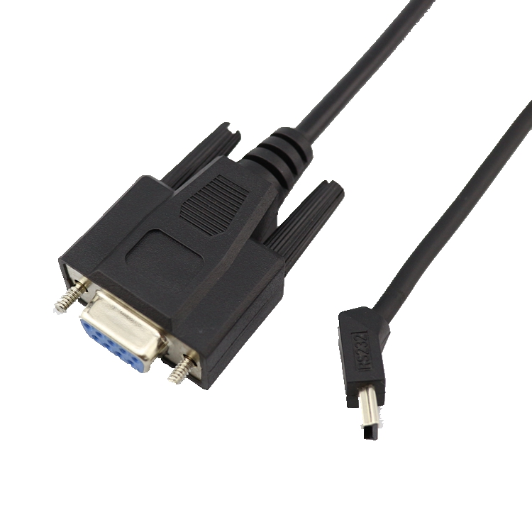 DB9P RS232 COM口公母转USB MINI5PIN 45度135度弯角工控编程线