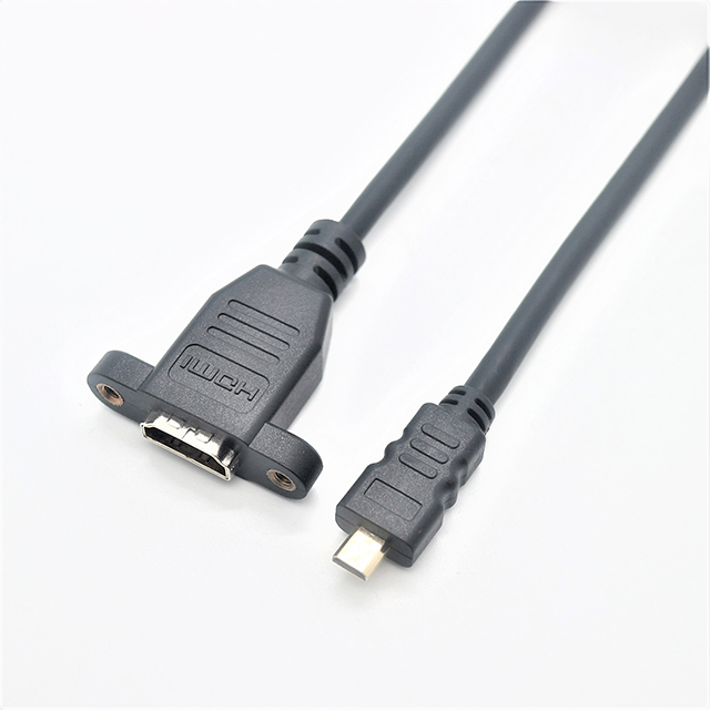双耳双螺HDMI D-TYPE 转 micro 公转换线
